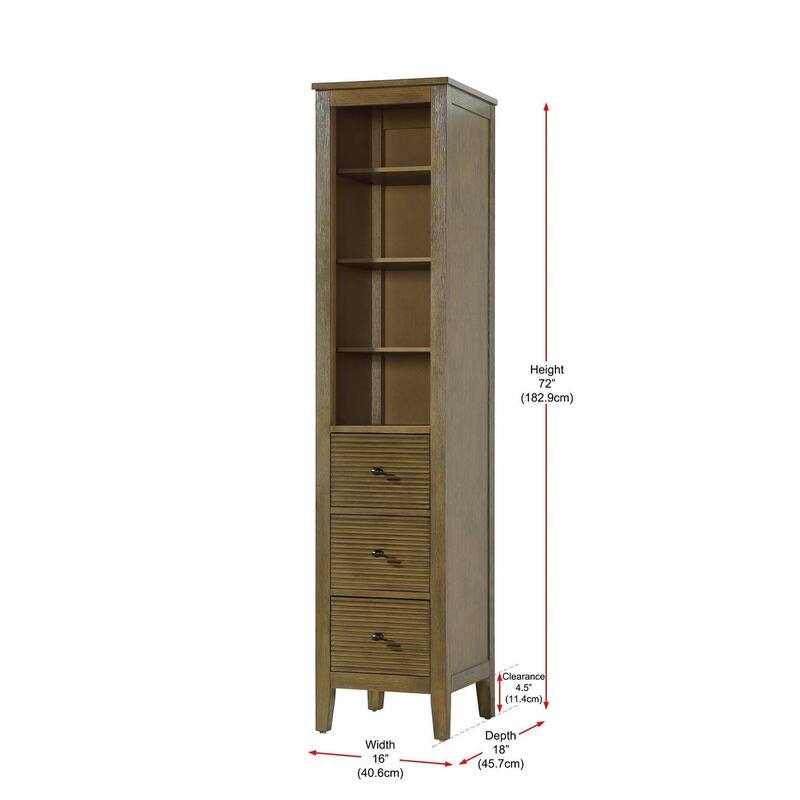 Kensington 16-28 Inch Open Shelving Bath Storage Cabinet
