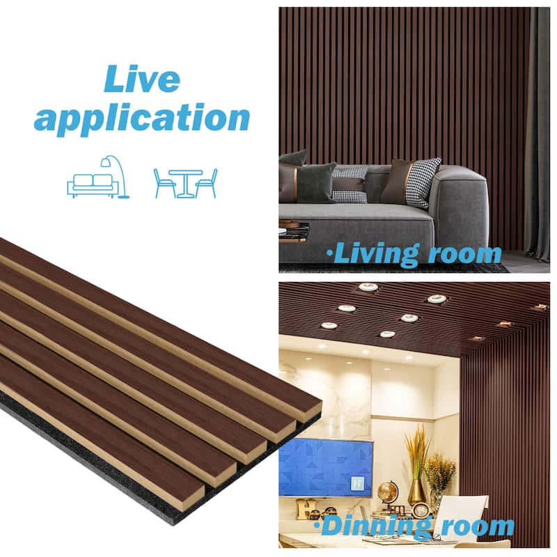 Art3d 7.9 x 94.5in Slat Acoustic Paneling,Acoustic Wall Panels,4pcs,21sqft