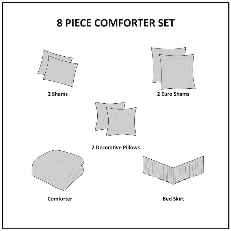 Madison Park Dillon 8 Piece Jacquard Comforter Set