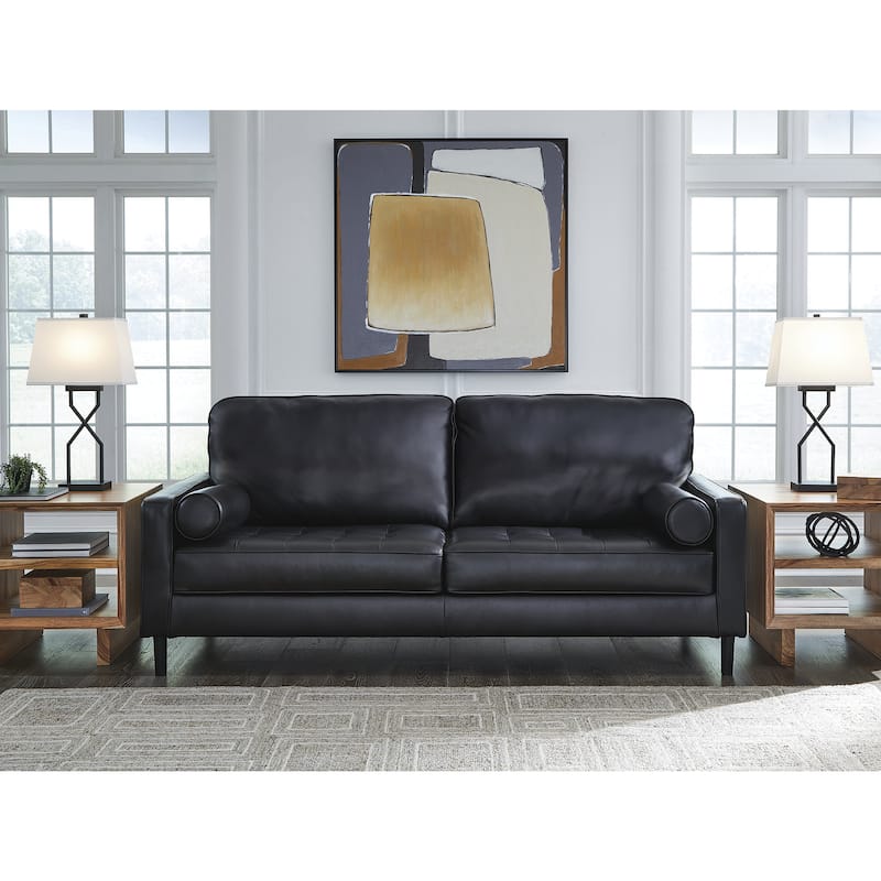 Signature Design by Ashley Bryceview Black Sofa - 87" W x 38" D x 39" H