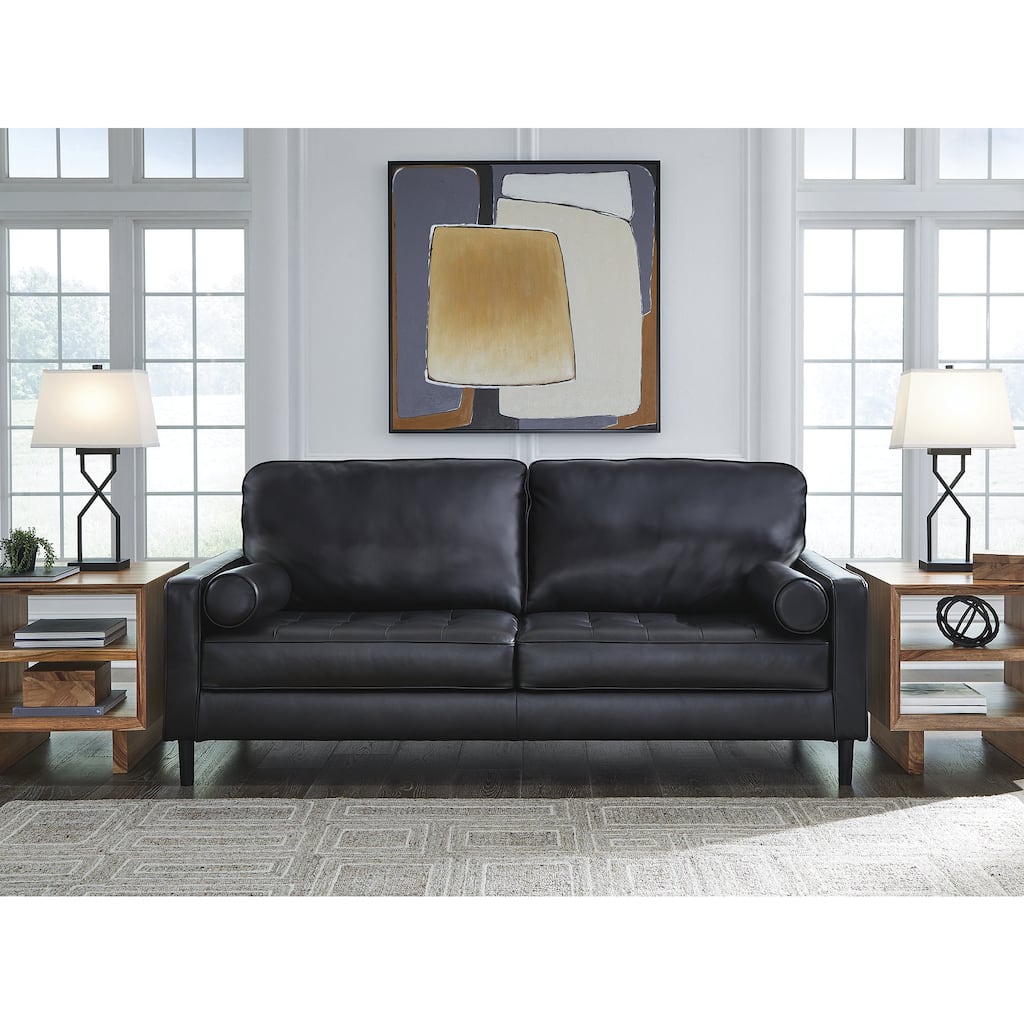 Signature Design by Ashley Bryceview Black Sofa - 87" W x 38" D x 39" H