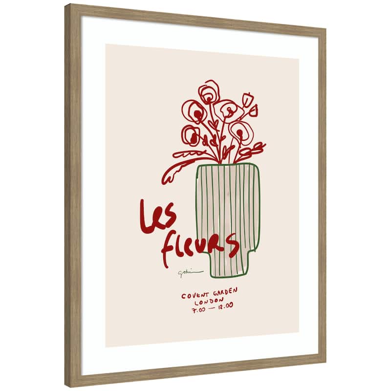 Kate and Laurel Les Fleurs by Gabrielly Guedes Framed Wall Art Print