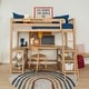 preview thumbnail 11 of 16, Scandinavian Twin Loft Bed with Wraparound Desk & Shelves