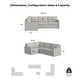 preview thumbnail 4 of 25, Flexsteel Fabric 4-Seat Modular Sectional in Light Tan