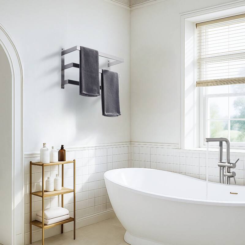 WOWOW Modern Wall-Mounted Stainless Steel Tiered Three-Tier Towel Rack