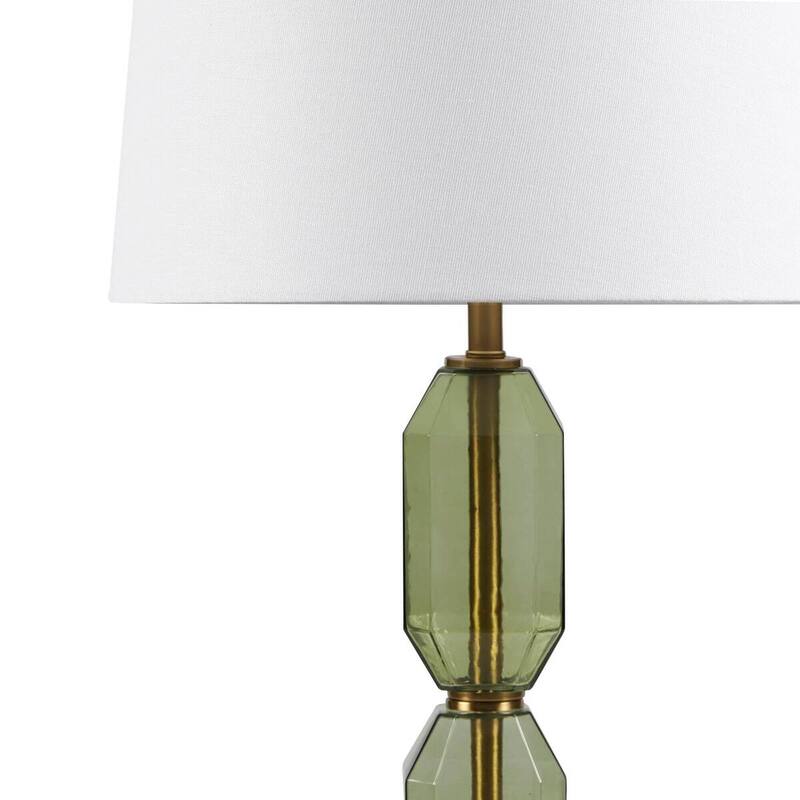 Faceted Green Glass Table Lamp Green See below