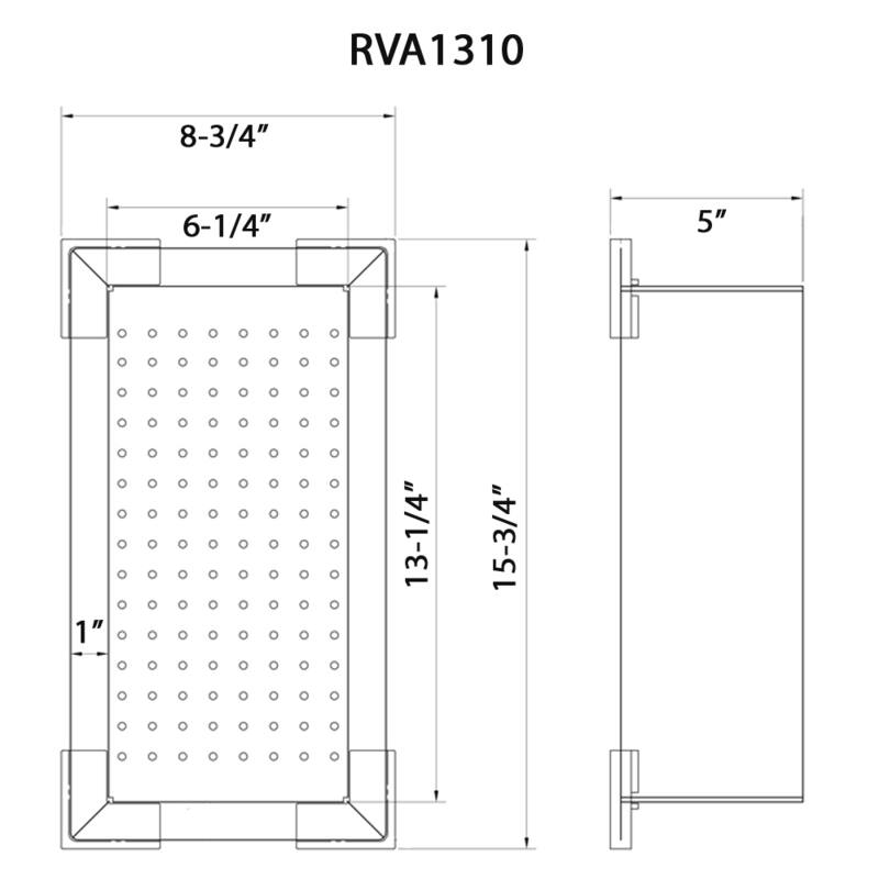Ruvati replacement colander for RVH8210, RVH8221, RVH8222, RVH8333, RVQ5210 sink - Stainless Steel - RVA1310