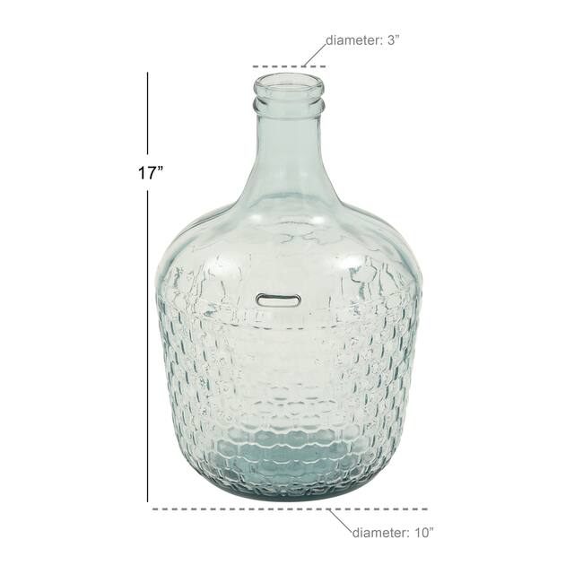 Clear Recycled Glass Spanish Vase - 8"W x 8"L x 12"H - Clear - Wedge Scale