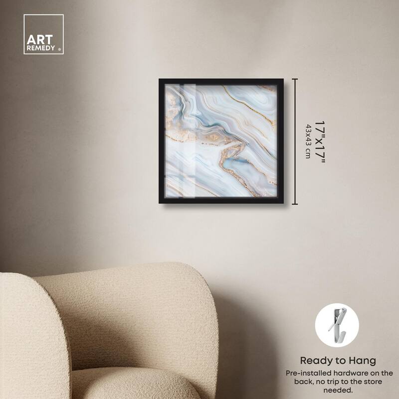 Icy Glitter Stone I Shadowbox by Art Remedy