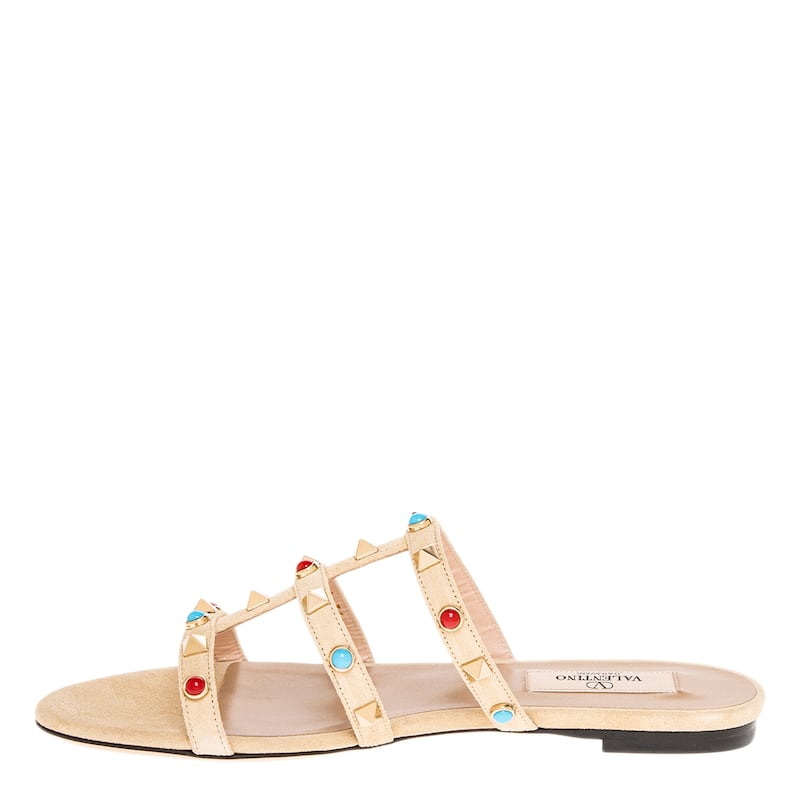 Valentino Rockstud Slide Sandals