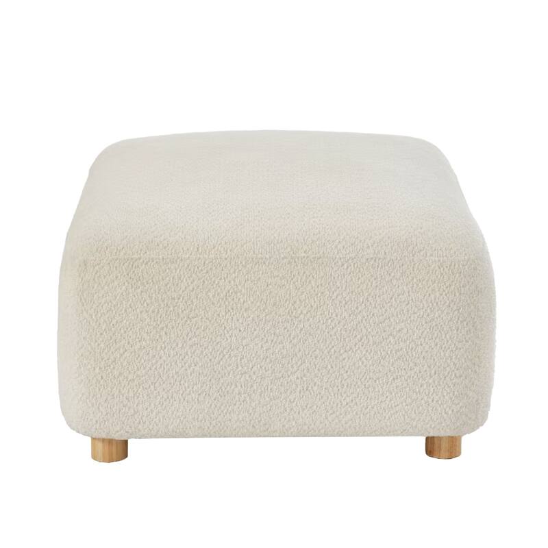 91" L-Shaped Sectional Sofa, Modular Curved Back Sofa with Movable Ottoman and 6 Pillows