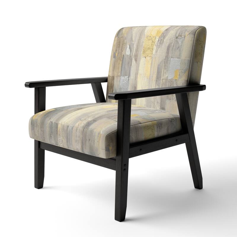 Designart "Gold Square Watercolor" Upholstered Glam Accent Chair - Arm Chair