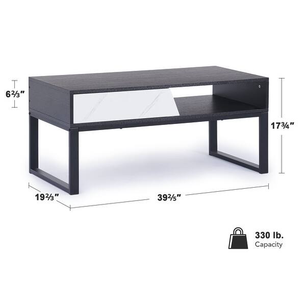 CO-Z Modern 39-Inch Coffee Table with Storage Shelf - Bed Bath & Beyond ...