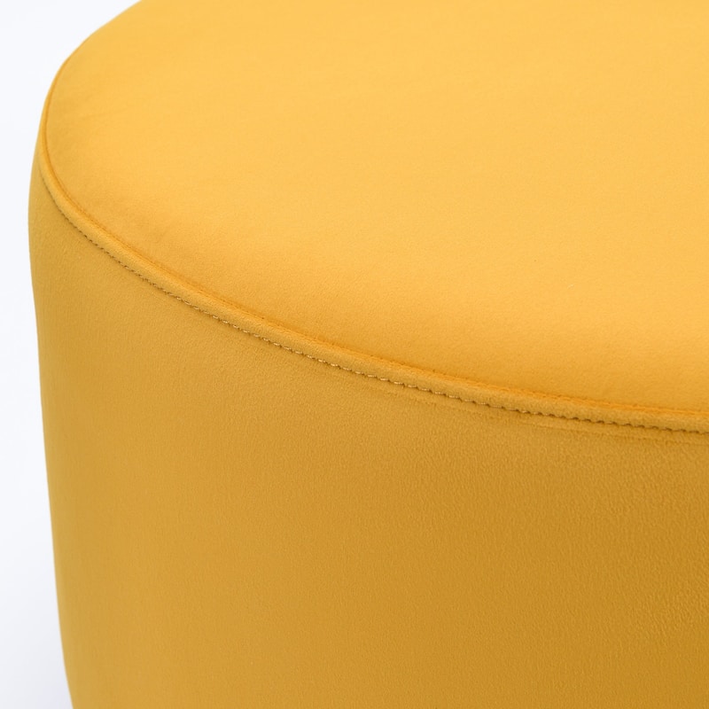 KINWELL Round Upholstered Pouf Ottoman Footrest