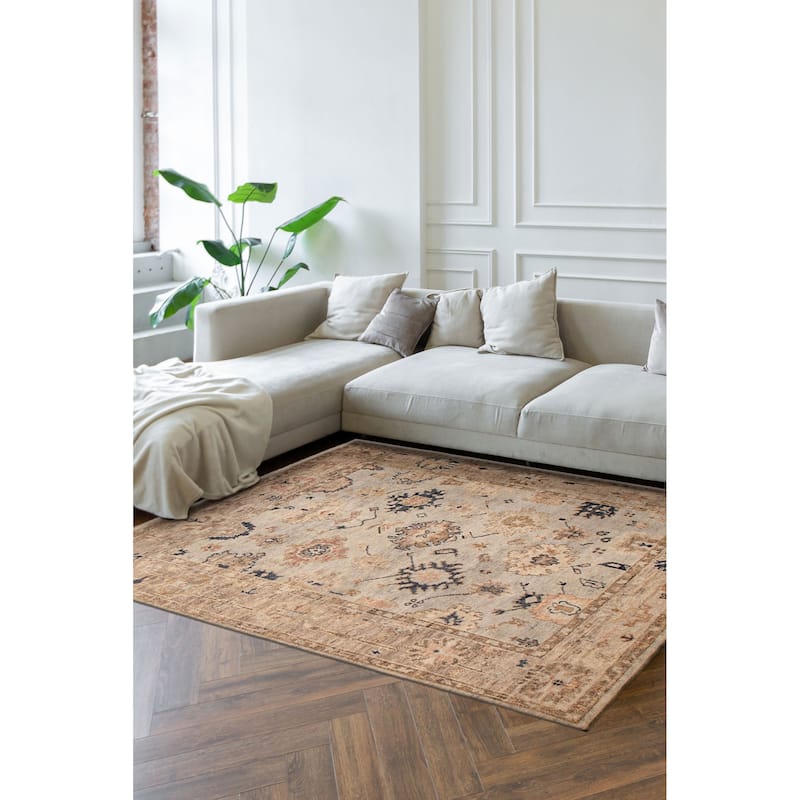 ECARPETGALLERY Hand-knotted Jules Serapi Light Grey Wool Rug - 8'2 x 9'11