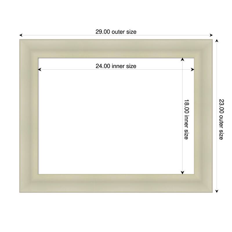Oliver Framed Dry Erase Magnetic Board - 29 x 23 in - Oliver Warm Silver