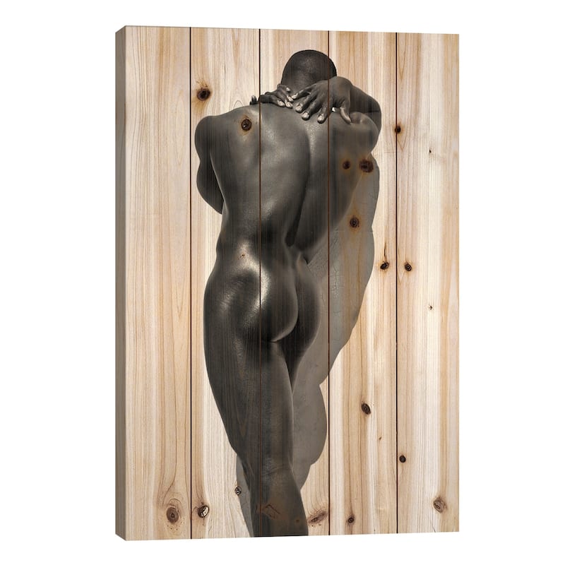 Brandens Back Print On Wood by Gregory Prescott - Multi-Color - 40x26x1.5