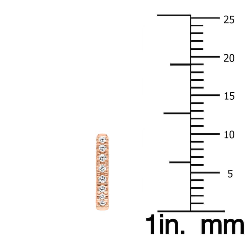 Marquee 1/5 Carat TW Small Diamond Huggie Hoop Earrings in 10K Rose Gold