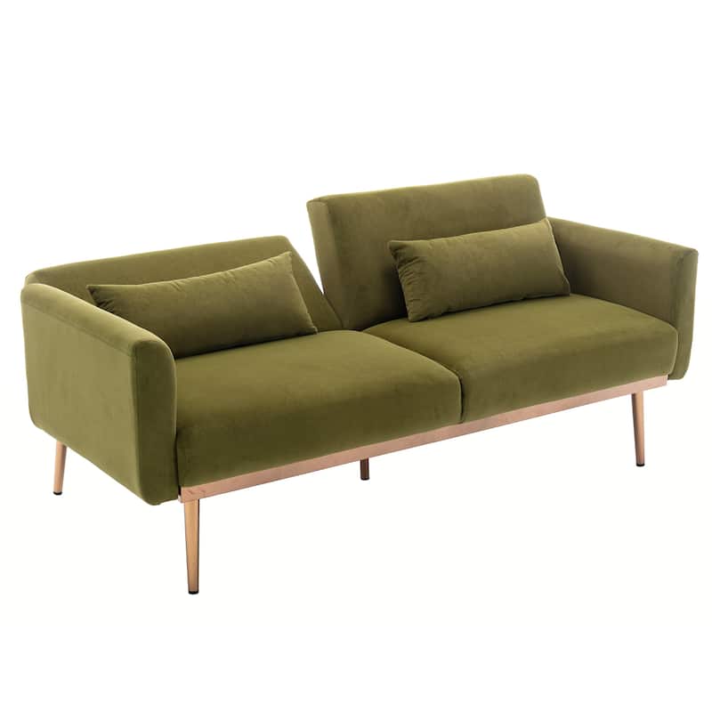 Velvet Upholstered Convertible Loveseats Sleeper Sofa