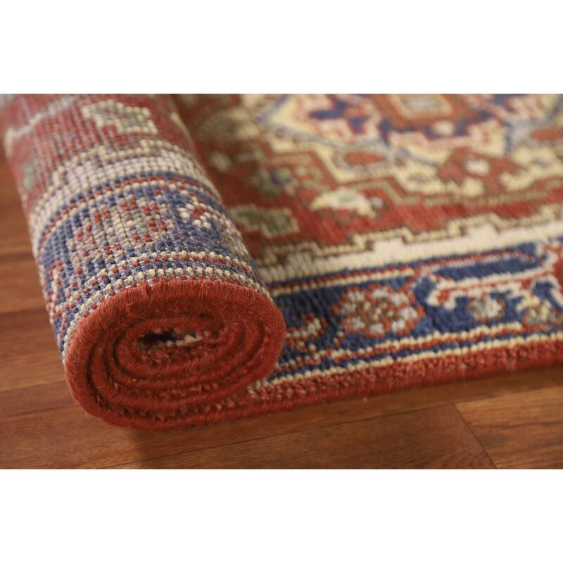 Orange Heriz Indian Runner Rug Hand-knotted Wool Carpet - 2'6"x 7'11"