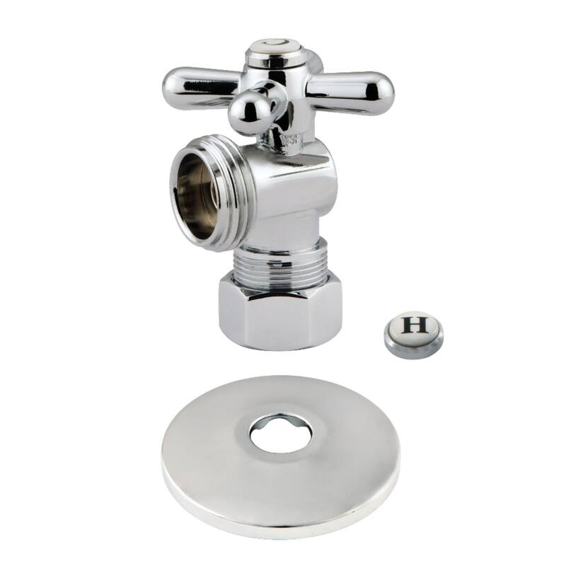 Kingston Brass 2" High Quarter Turn Angle Stop Valve with Flange - Polished Chrome