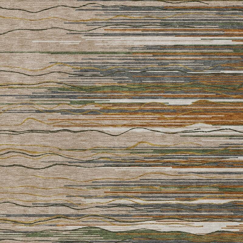 HomeRoots Striped Transitional Rectangle Outdoor Rug