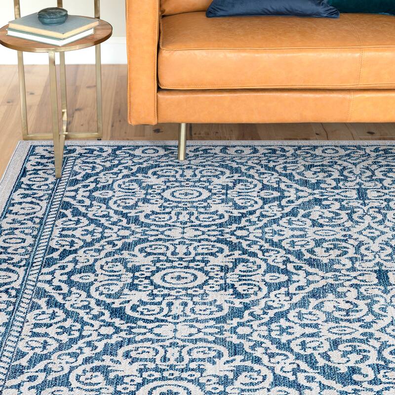 Esplanade Farmhouse Oriental Indoor Area Rug - 5'3'' x 7'7'' - Blue/Cream