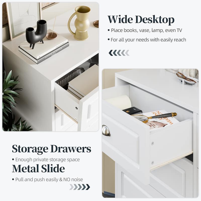 6-Drawer Storage Dresser – Versatile Media Console & Entryway Organizer, Holds TVs Up to 45"