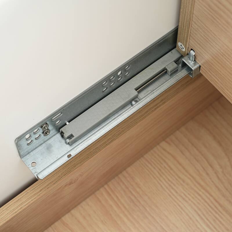 GDFStudio - Natura Shaker Style Double Ceramic Sink Freestanding Bathroom Vanity Set with Soft-close Drawers and Doors, Set of 2