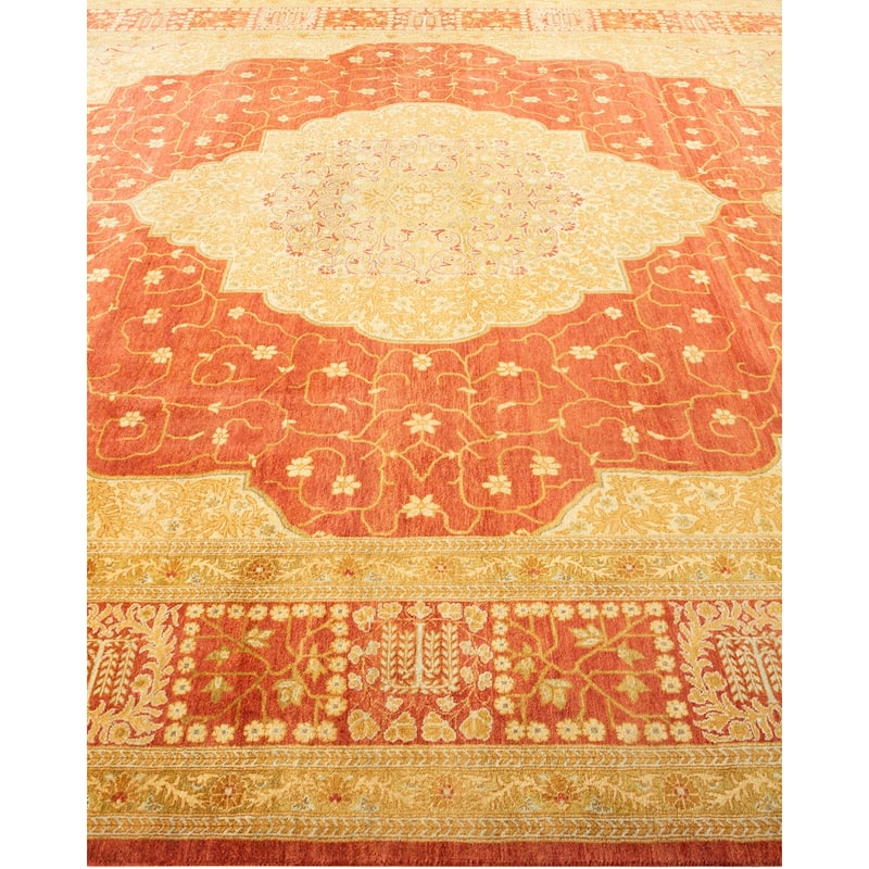 Overton One-of-a-Kind Hand-Knotted Traditional Oriental Mogul Orange Area Rug - 8' 2" x 10' 4"