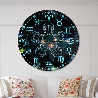 Designart 'Astrology with scarabs' Oversized Contemporary Wall CLock