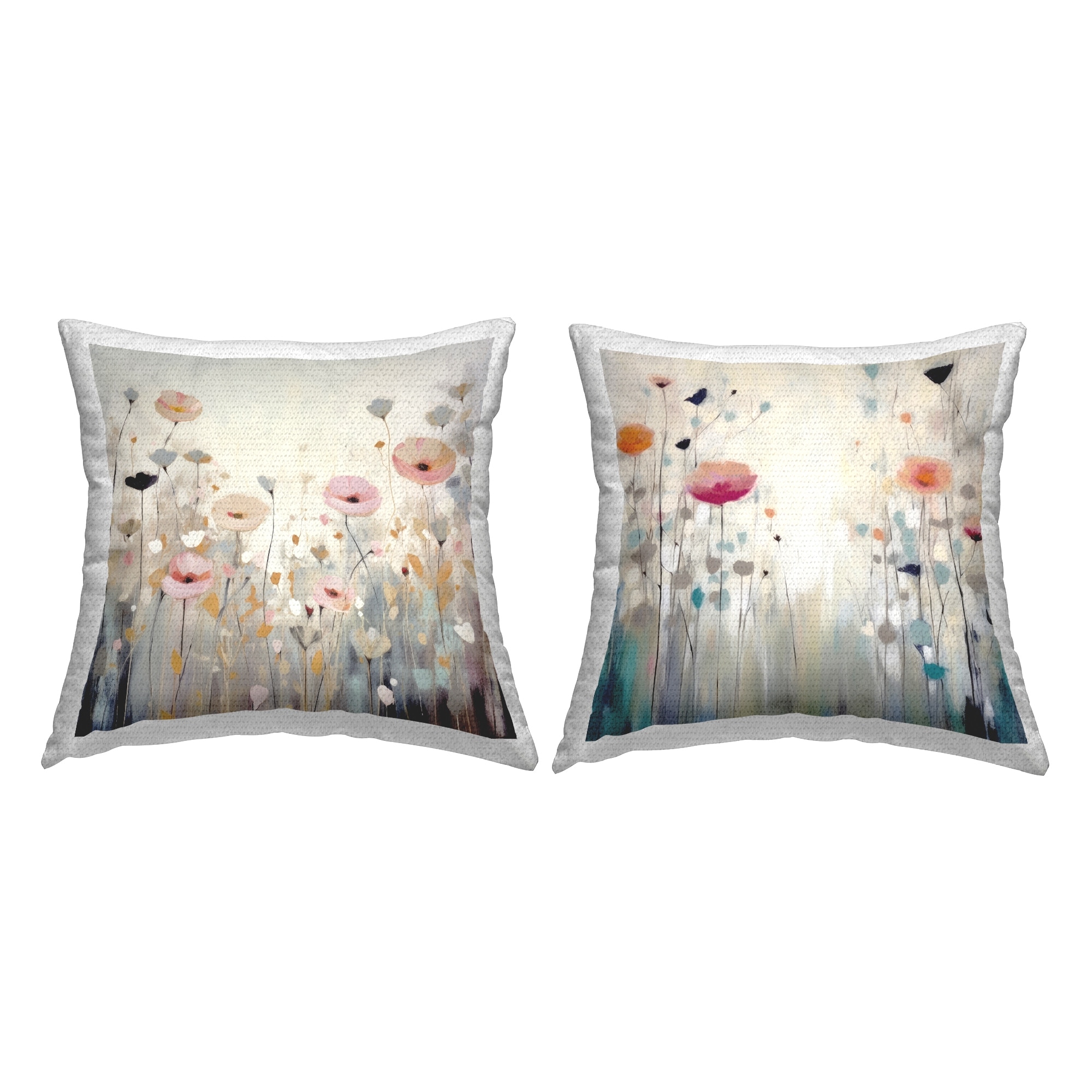 Stupell Soft Muted Florals Printed Outdoor Throw Pillow Design by Irena Orlov (Set of 2)