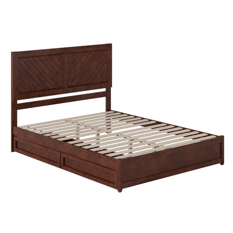 Clayton Platform Bed with Panel Footboard and Storage Drawers