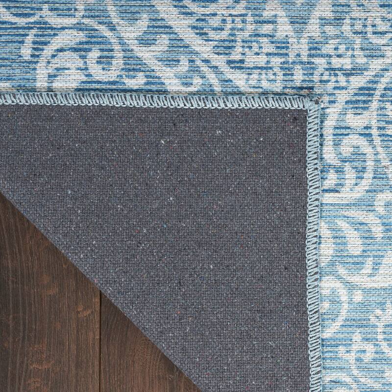 Waverly Machine Washable Botanical Damask Area Rug
