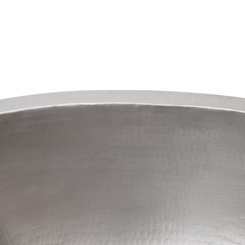 19-in Oval Under Counter Hammered Copper Bathroom Sink in Nickel (LO19FEN)