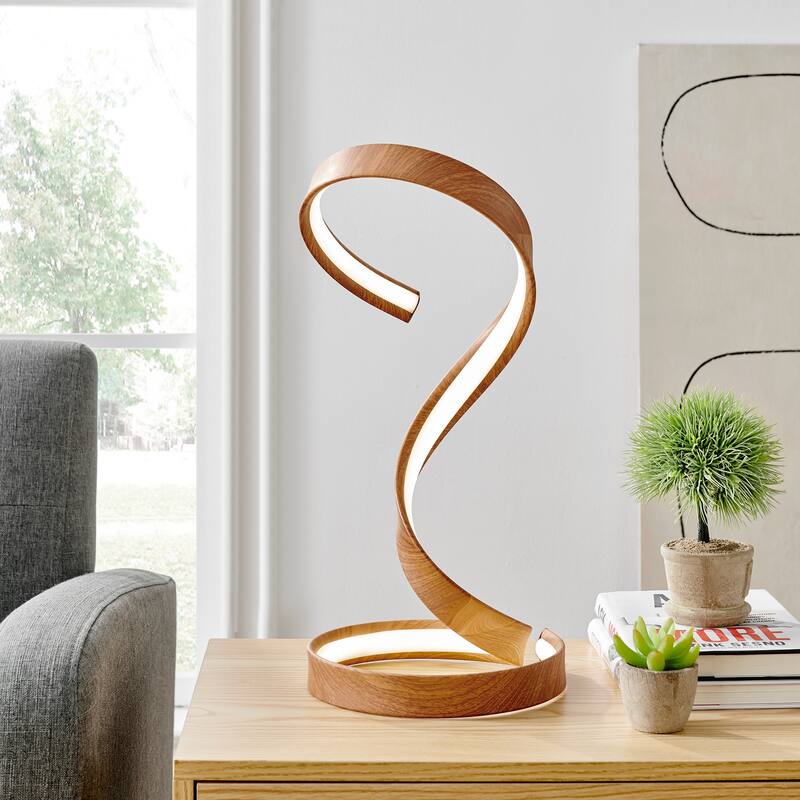 Hamburg Integrated LED Dimmable Table Lamp - Wood