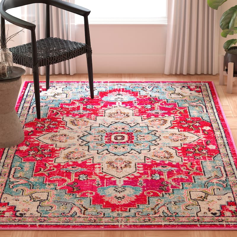 SAFAVIEH Madison Diederike Boho Medallion Distressed Rug