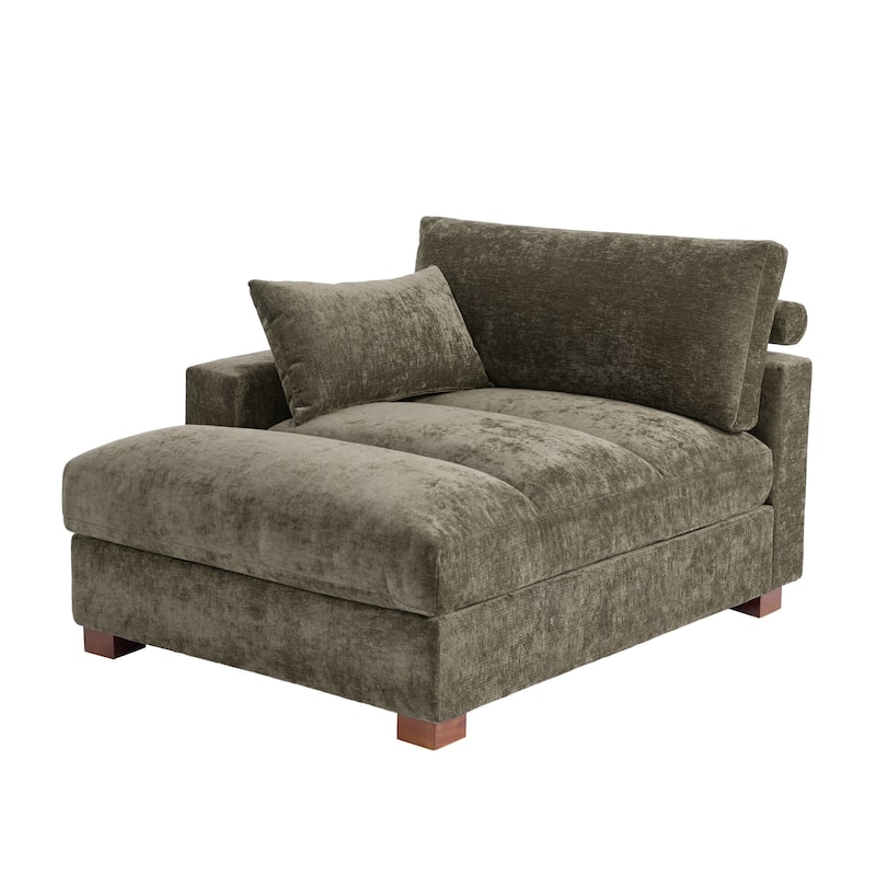 42"W Chenille Upholstered Chaise Lounge