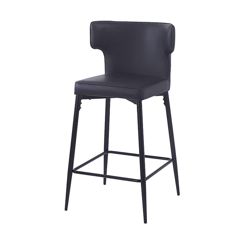 Ostweer Furniture 28'' PU Leather Bar Stools Set of 2 - Gray