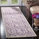 preview thumbnail 47 of 87, SAFAVIEH Handmade Cambridge Myrtis Modern Moroccan Wool Area Rug 2'6" x 10' Runner - Purple/Ivory - Runner