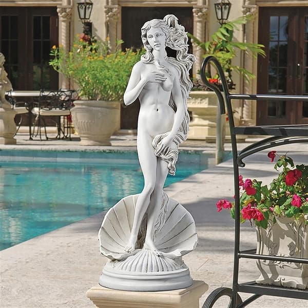 Venus Goddess Sculpture Wine Flute Set of 2 - Handcrafted