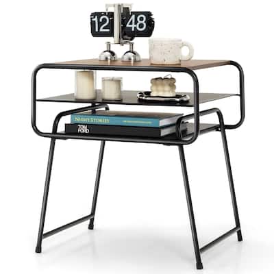 Gymax 3-tier Side End Sofa Display Table Compact Nightstand for