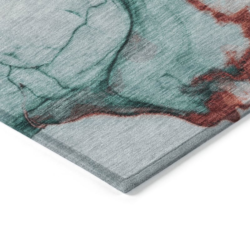 HomeRoots Abstract Modern Rectangle Outdoor Rug