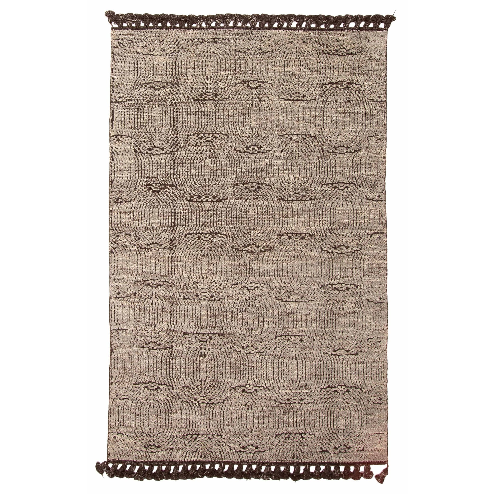ECARPETGALLERY Hand-knotted Tangier Taupe Wool Rug - 5'0 x 7'10