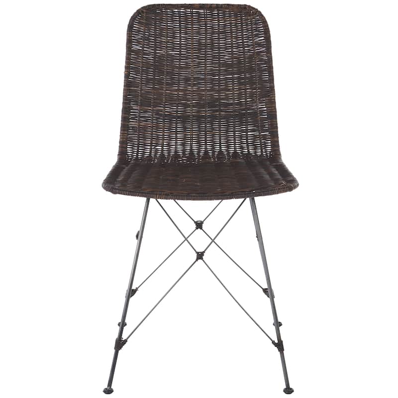 SAFAVIEH Minerva Tropical Boho Woven Dining Chair (Set of 2) - 18"W x 20"D x 34"H