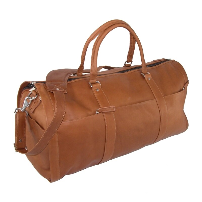 leather garment duffle bag