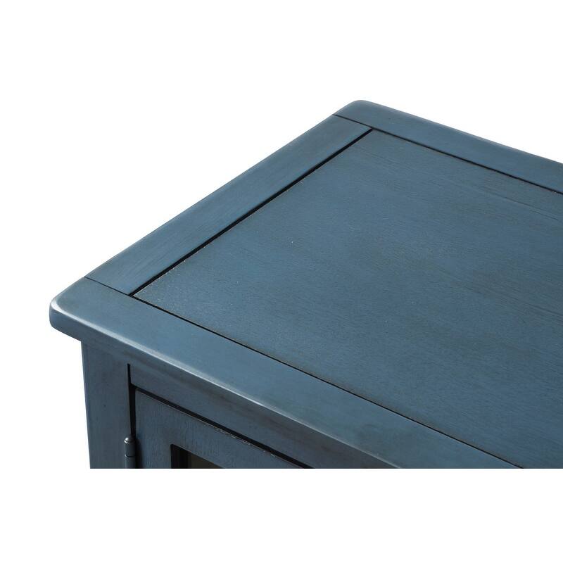 Farmhouse Sideboard with Glass Cabinets & Drawers - Rustic Console Table for Dining Room & Living Room