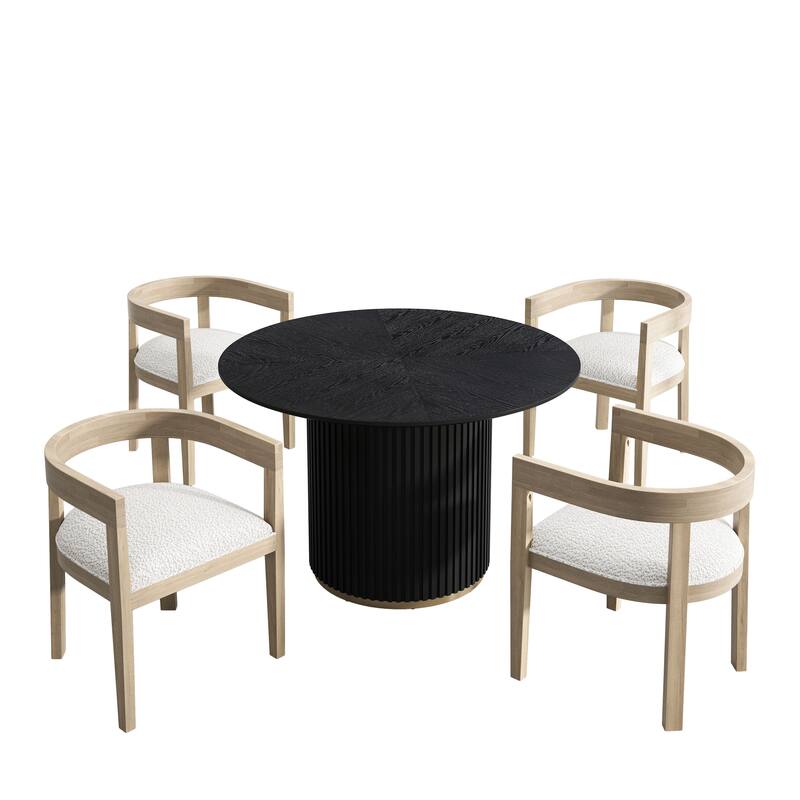 Ladieu Fabric and Wood 5 Piece Dining Set by Christopher Knight Home