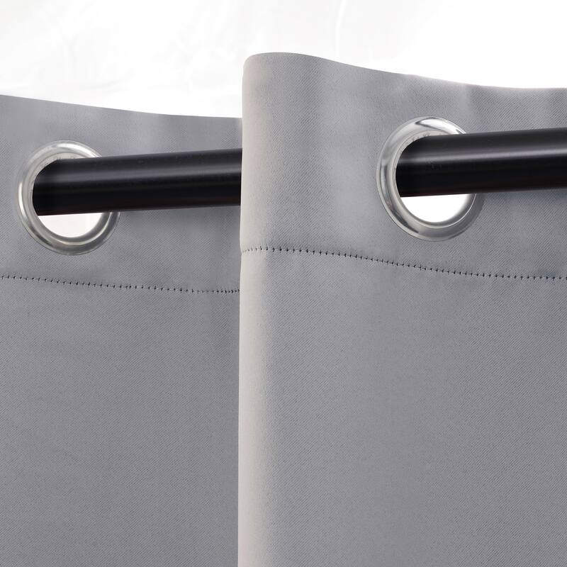 Modern Solid Room Darkening Blackout Curtains, Rod Pocket, Set of 2