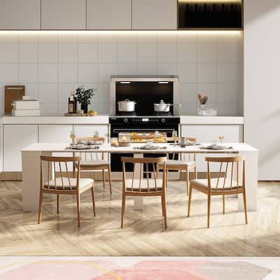 Modern Wooden Rectangular Extendable Dining Table